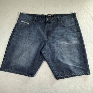 Vintage Y2K Ecko‎ Unltd Baggy Fit Blue Denim Loop Jean Shorts Size 44